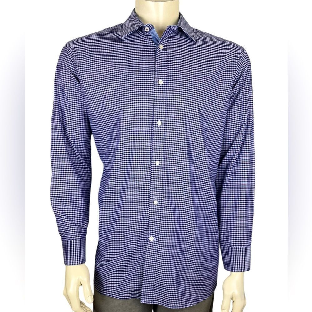 Ted Baker Endurance Casual L/S Plaid Dress Shirt Sz 17-32/33 Excellent Condition